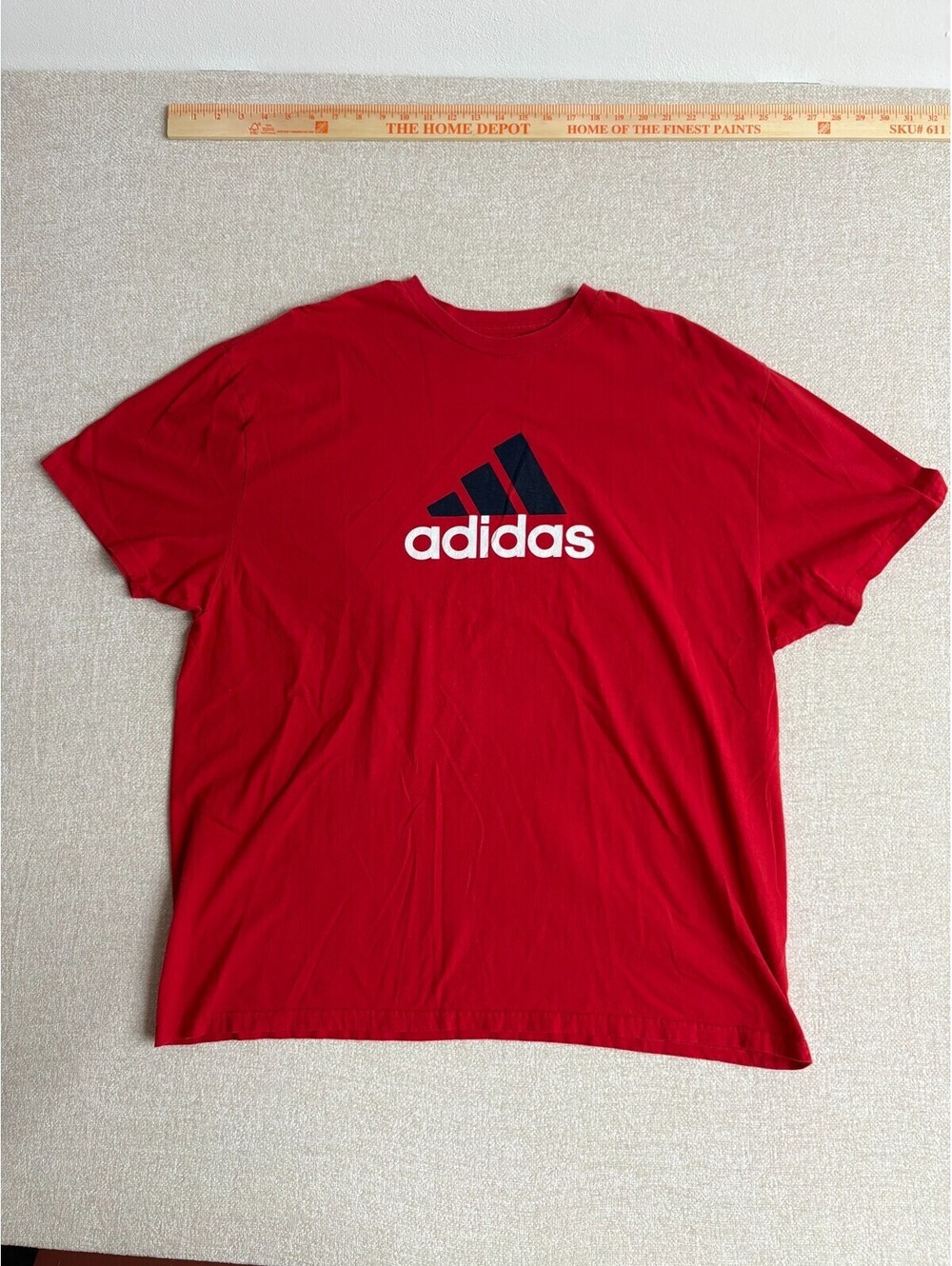 Adidas The Go-To Tee Mens 2XL Red Short Sleeve Graphic T-Shirt Big Logo Cotton